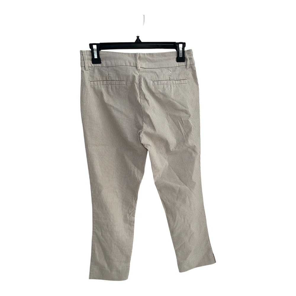 Lila Rose Women Tan White Striped Ankle Pants Cropped Pinstripe Trousers Size 2 - Picture 5 of 6
